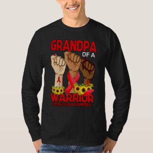 Hand Grandpa Of A Warrior Substance Abuse Awarenes T-Shirt
