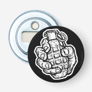 Hand Grenade In Comics Style Bottle Opener