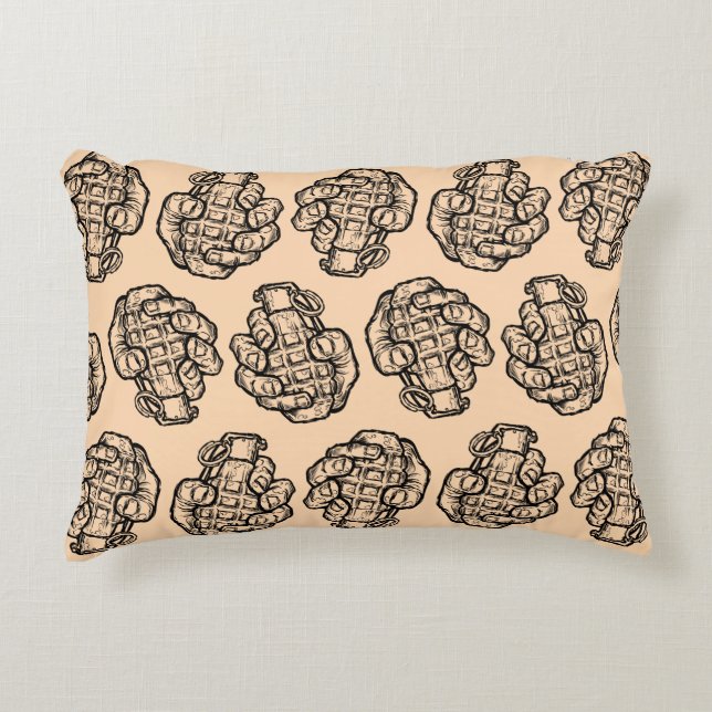 Hand Grenade In Comics Style Decorative Cushion (Front)