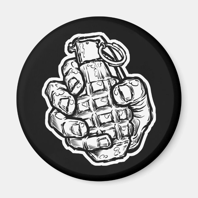 Hand Grenade In Comics Style Magnet (Front)