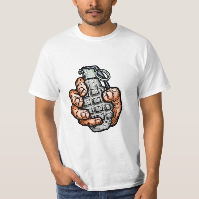 Hand Grenade In Comics Style T-Shirt (Front)