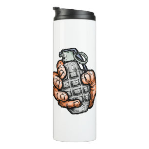 Hand Grenade In Comics Style Thermal Tumbler