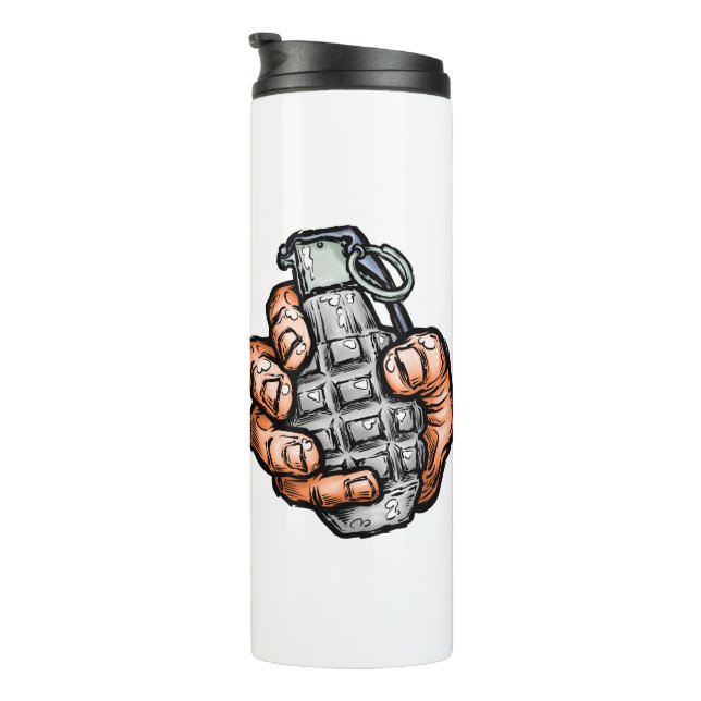 Hand Grenade In Comics Style Thermal Tumbler (Rotated Right)