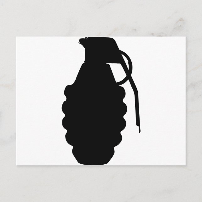 Hand Grenade Outline Silhouette Postcard (Front)