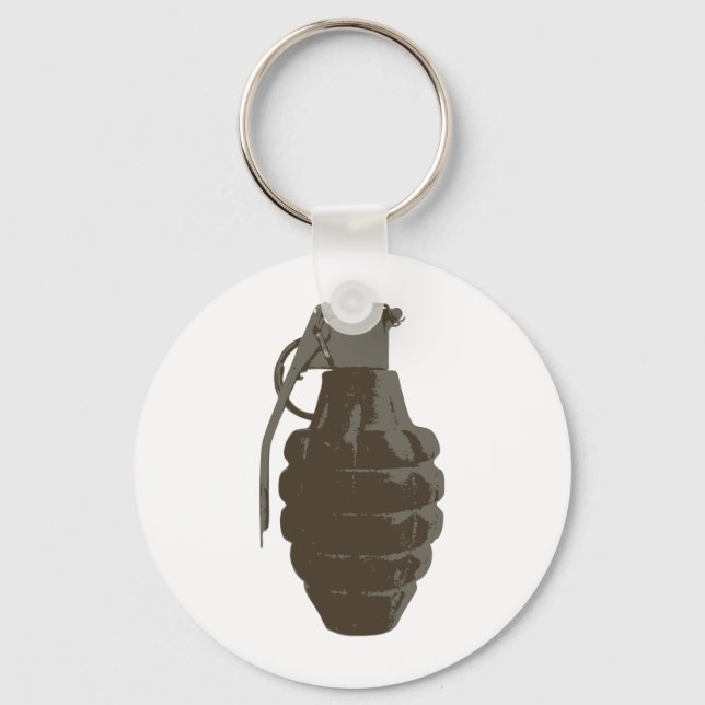Hand Grenade War Military Bomb Army Marines Key Ring (Front)