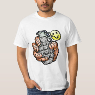 Hand Grenade With Happy Face, Comics Style T-Shirt