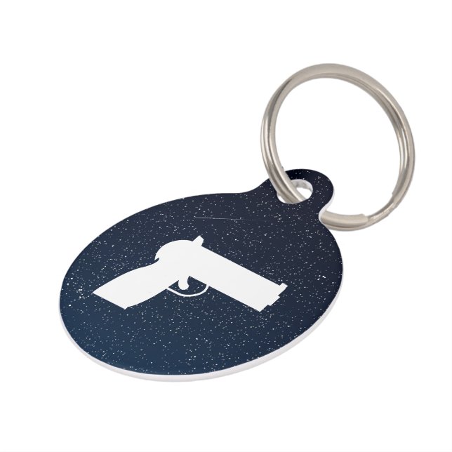 Hand Guns Minimal Pet Tag (Side)