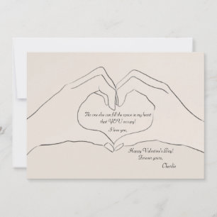 Hand Heart Gesture Valentine's Day Card