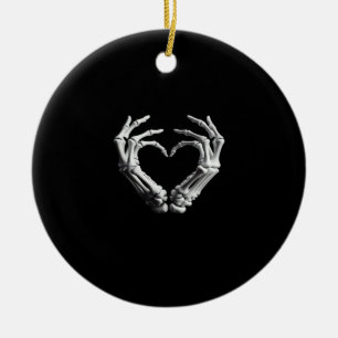 Hand Heart Skeleton Bone Spooky Girls Women Teens Ceramic Ornament
