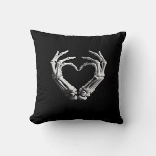Hand Heart Skeleton Bone Spooky Girls Women Teens Cushion