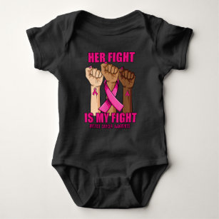 Hand Her Fight Is My Fight Breast Cancer Awareness Baby Bodysuit