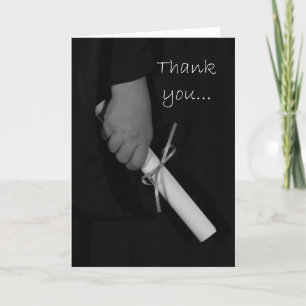 Hand Holding a Diploma, Graduation Thank You Card