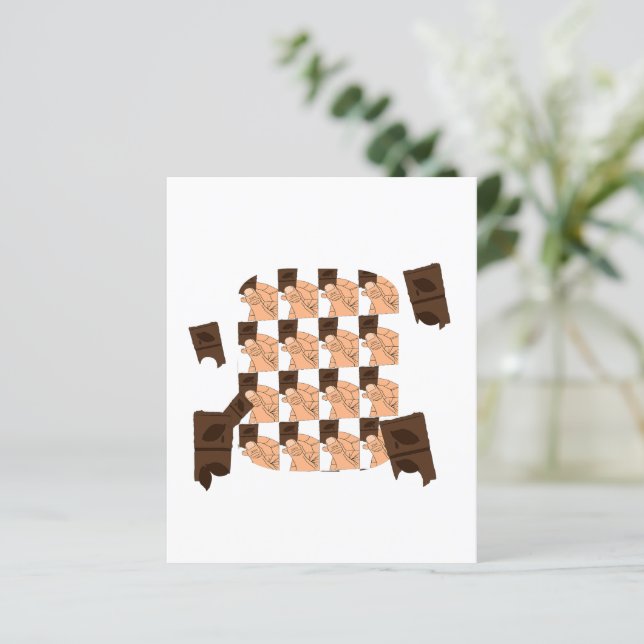 Hand holding a piece of Valentine's chocolate (Standing Front)