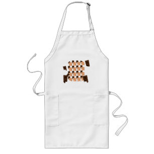 Hand holding a piece of Valentine's chocolate Long Apron