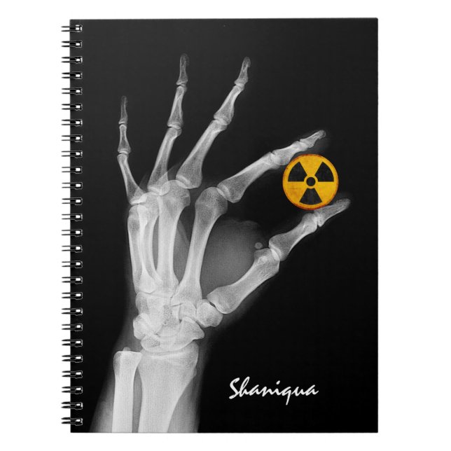 Hand Holding a Radiation Symbol   Notebook (Front)