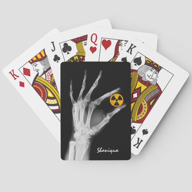 Hand Holding a Radiation Symbol  Playing Cards (Back)