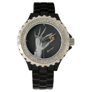 Hand Holding a Radiation Symbol Watch