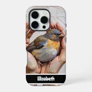 Hand Holding Artistic Bird Design iPhone 16 Pro Case