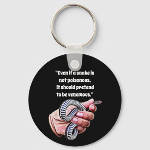 hand holding baby snake reptile quotes art key ring