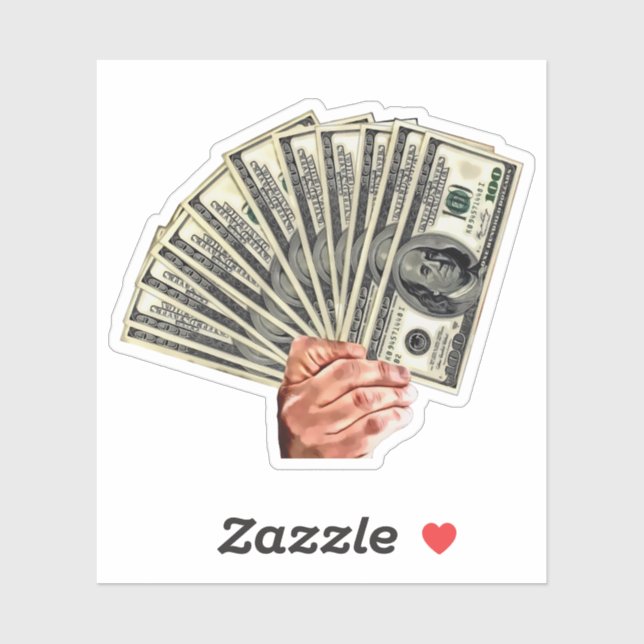 hand holding hundred dollar bills money art (Sheet)