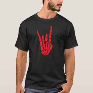 Hand Horns or Devil Horns Skeleton Hand - Blood Re T-Shirt