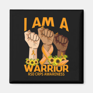 Hand I Am A Warrior Rsd Crps Awareness Sunflower Magnet