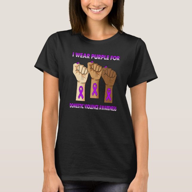 Hand I Wear Purple For Domestic Violence Awareness T-Shirt (Front)