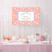 Hand Illustrated Baby Ducks Pink Baby Shower Party