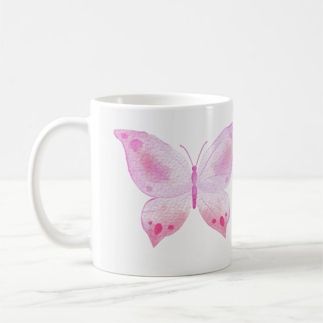 Hand Illustrated Butterfly Coffee Mug (Left)