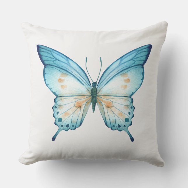 Hand Illustrated Butterfly Cushion (Front)