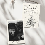 Hand-illustrated Champagne Tower Retro Photo Save The Date<br><div class="desc">"Save the Date: Handwritten Champagne Tower" Card with Couple's Photo: A Unique Prelude to Your Celebration Prepare to enchant your guests with our "Save the Date: Handwritten Champagne Tower" Card, now featuring a delightful photo of the happy couple on the back. This personalised touch adds an extra layer of charm...</div>