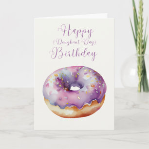 Hand Illustrated Doughnut Happy Birthday Card