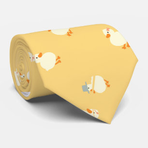 Hand Illustrated Duck Design Fun Yellow Ducks Tie