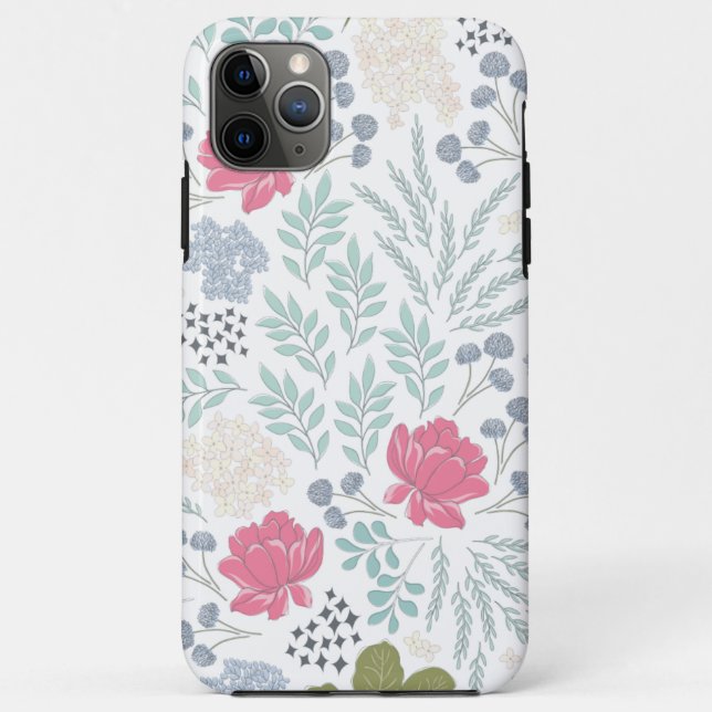 Hand Illustrated Floral and Foliage Pattern Case-Mate iPhone Case (Back)