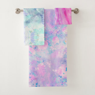 Hand Illustrated Flowers Print Wash Bath Towel S