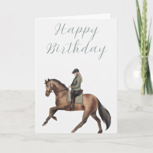 Hand illustrated Horse & Rider Birthday Card