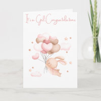 Hand illustrated "It's a Girl" Congratulations