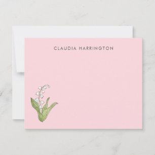 Hand-Illustrated Lily of the Valley Pink Floral Card