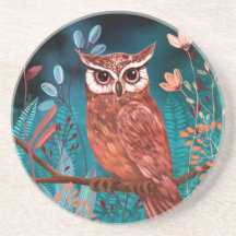 Hand-illustrated owl by the artist - Boho Nature