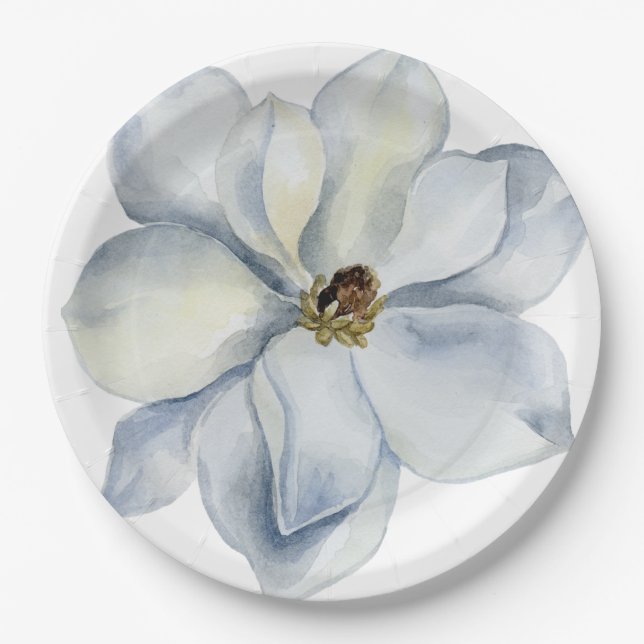 Hand Illustrated Peony  Paper Plate (Front)