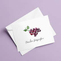 Hand-Illustrated Purple Grapes Red Wine-Themed