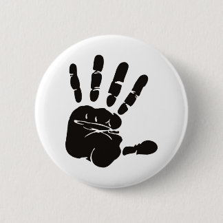 Hand Impression Black 6 Cm Round Badge