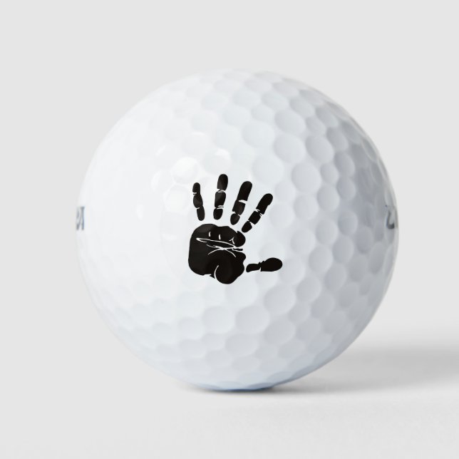 Hand Impression Black Golf Balls (Front)