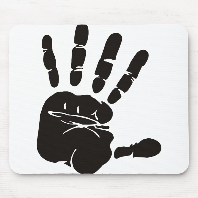 Hand Impression Black Mouse Pad (Front)