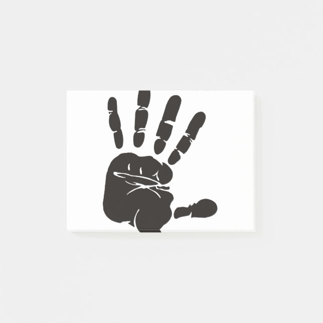 Hand Impression Black Post-it Notes (Front)