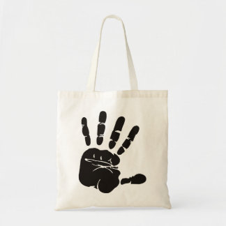 Hand Impression Black Tote Bag