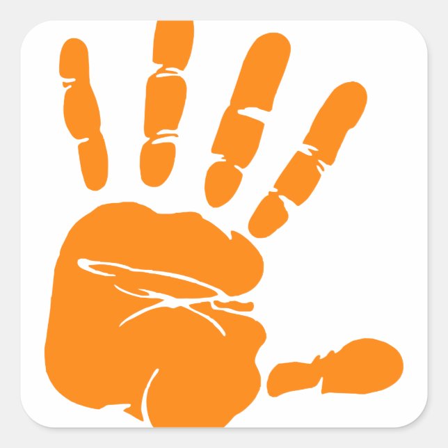 Hand impression square sticker (Front)