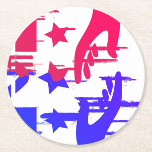 Hand in Hand - A Colourful Pact for Change Round Paper Coaster