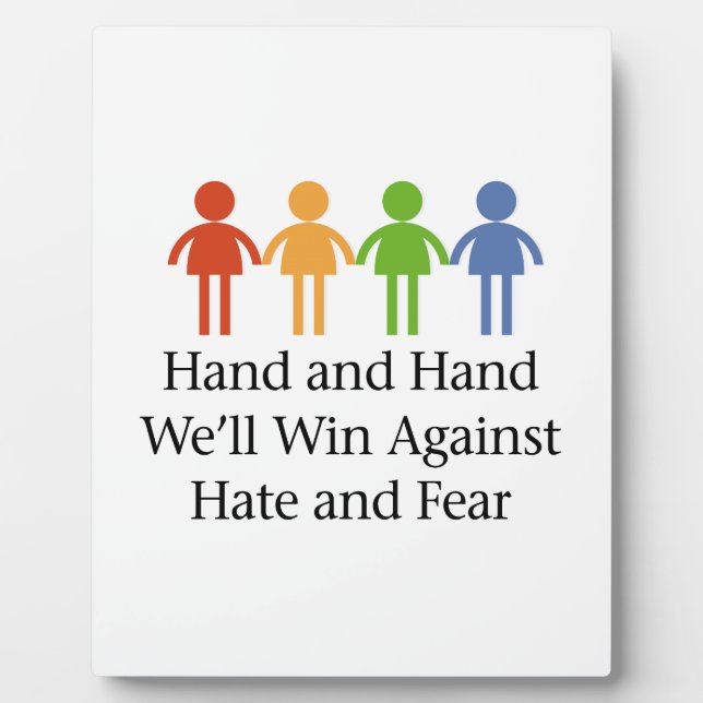 Hand in Hand Against Hate and Fear Plaque (Front)