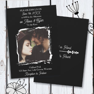 Hand in Hand, Heart to Heart   Photo Wedding Invitation